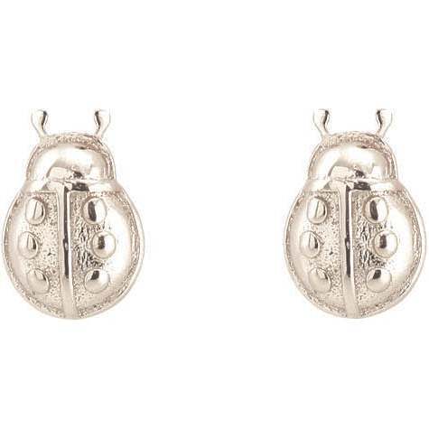 Ladybug Stud Earrings, Silver