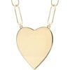 Large Heart Pendant on Large Link Chain, Gold - Necklaces - 3 - thumbnail