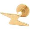 Lightning Bolt Flat Back Single Stud Earring in 14k Gold - Earrings - 6 - thumbnail