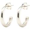 Hollow Hoop Earrings, Silver, 15mm - Earrings - 1 - thumbnail