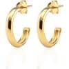 Hollow Hoop Earrings, Gold, 15mm - Earrings - 1 - thumbnail