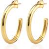 Hollow Hoop Earrings, Gold, 25mm - Earrings - 1 - thumbnail