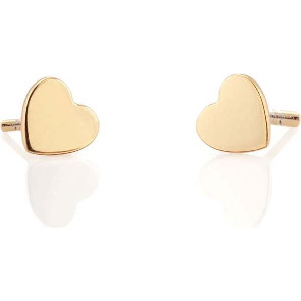 Heart Stud Earrings, Gold