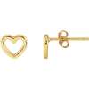 Heart Outline Stud Earrings, Gold - Earrings - 1 - thumbnail