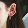 Hollow Hoop Earrings, Gold, 25mm - Earrings - 4