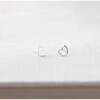 Heart Outline Stud Earrings, Silver - Earrings - 3 - thumbnail