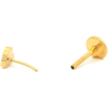 Heart Titanium Flat Back Stud Earring, Gold - Earrings - 6