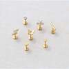 Heart Titanium Flat Back Stud Earring, Gold - Earrings - 7