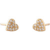 Heart Crystal Stud Earrings, Gold - Earrings - 1 - thumbnail