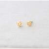 Happy Face Stud Earrings, Gold - Earrings - 2