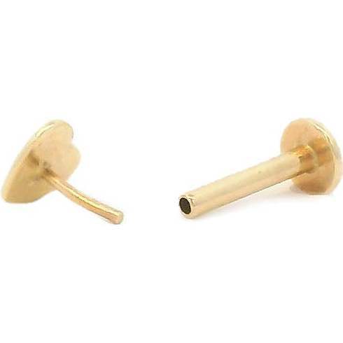 Heart Flat Back Single Stud Earring in 14k Gold - Earrings - 4