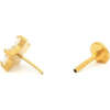 Flower Crystal Titanium Flat Back Stud Earring, Gold - Earrings - 6