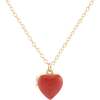 Enamel Heart Locket, Gold, Red - Necklaces - 1 - thumbnail