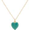 Enamel Heart Locket, Gold, Turquoise - Necklaces - 1 - thumbnail