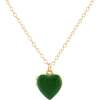 Enamel Heart Locket, Gold, Green - Necklaces - 1 - thumbnail