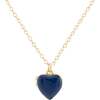Enamel Heart Locket, Gold, Blue - Necklaces - 1 - thumbnail