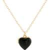 Enamel Heart Locket, Gold, Black - Necklaces - 1 - thumbnail
