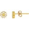 Daisy Crystal Stud Earrings, Gold - Earrings - 5