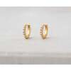 Crystal Huggie Hoop Earrings, Gold, Pearl - Earrings - 4