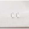 Crystal Huggie Hoop Earrings, Silver, Crystal - Earrings - 4