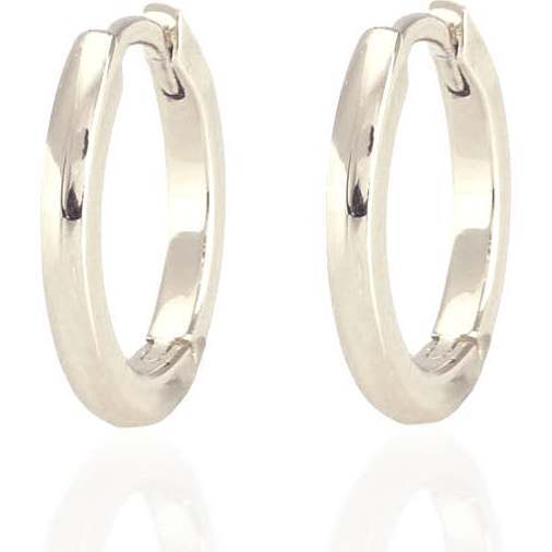 Classic 12mm Hinged Huggie Hoop Earrings, Silver