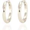 Classic 12mm Hinged Huggie Hoop Earrings, Silver - Earrings - 1 - thumbnail