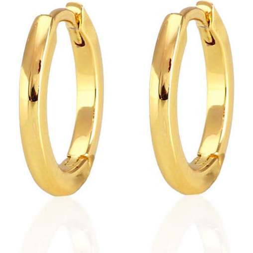Classic 12mm Hinged Huggie Hoop Earrings, Gold