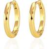 Classic 12mm Hinged Huggie Hoop Earrings, Gold - Earrings - 1 - thumbnail