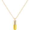 Chill Pill Enamel Necklace, Gold, Yellow - Necklaces - 1 - thumbnail