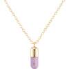 Chill Pill Enamel Necklace, Gold, Peri - Necklaces - 1 - thumbnail