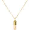 Chill Pill Enamel Necklace, Gold, Light Pink - Necklaces - 1 - thumbnail