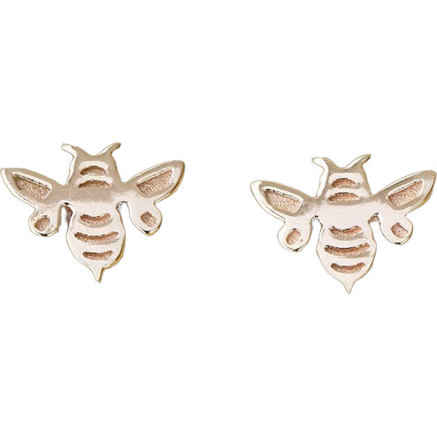Bumble Bee Stud Earrings, Gold