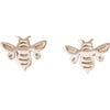 Bumble Bee Stud Earrings, Gold - Earrings - 1 - thumbnail