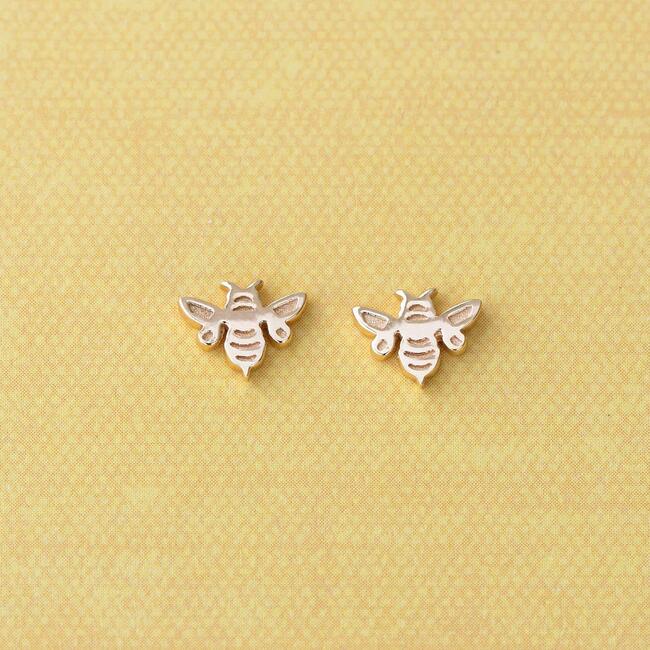 Bumble Bee Stud Earrings, Gold