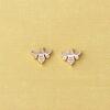 Bumble Bee Stud Earrings, Gold - Earrings - 2