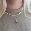 Chill Pill Enamel Necklace, Gold, Aubergine - Necklaces - 2