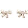 Bow Stud Earrings, Silver - Earrings - 4