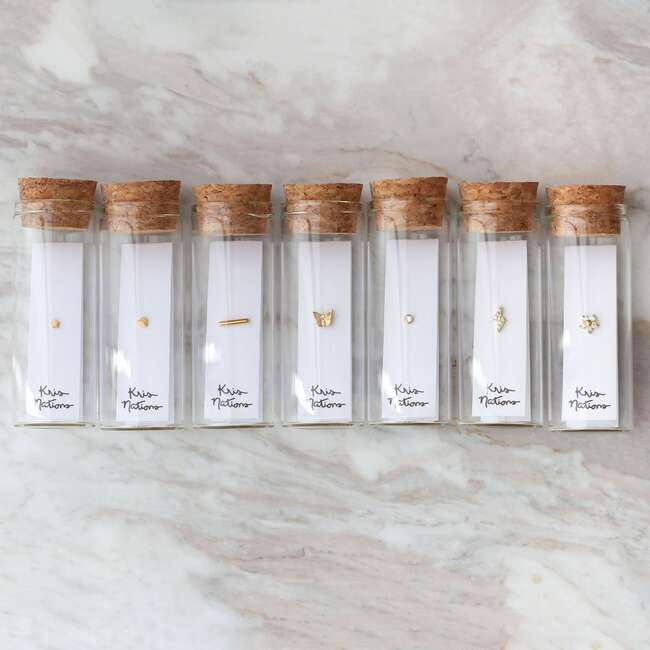 Bolt Titanium Flat Back Stud Earring, Gold - Earrings - 6