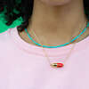 Big Chill Pill Chain Necklace, Gold, Red - Necklaces - 3