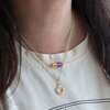 Big Chill Pill Chain Necklace, Gold, Aubergine - Necklaces - 2