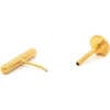 Bar Titanium Flat Back Stud Earring, Gold - Earrings - 3 - thumbnail