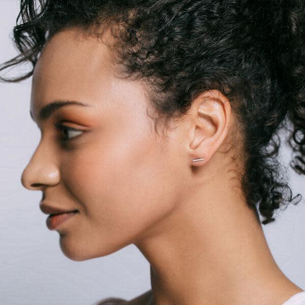 Bar Dash Stud Earrings, Gold