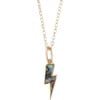 Abalone Lightning Bolt Charm Necklace, Gold - Necklaces - 1 - thumbnail