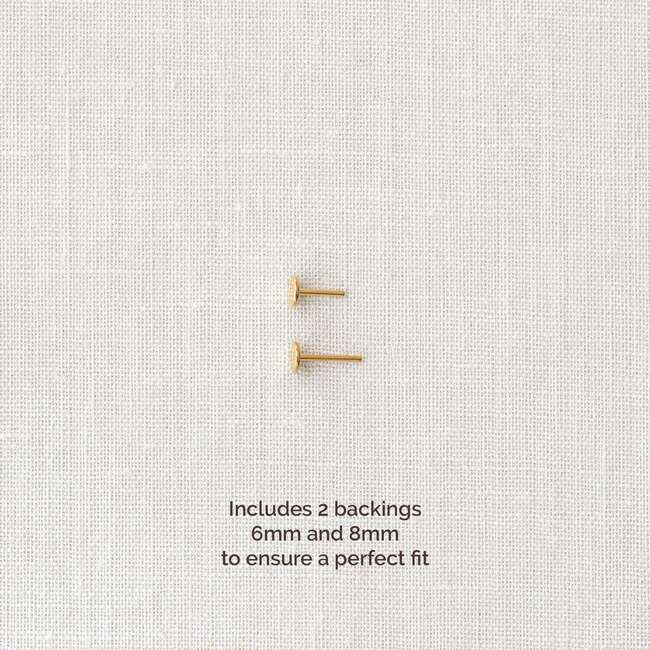 Bar Titanium Flat Back Stud Earring, Gold - Earrings - 5