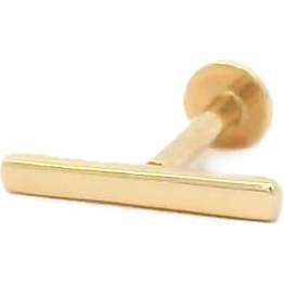 Bar Flat Back Single Stud Earring in 14k Gold - Earrings - 6