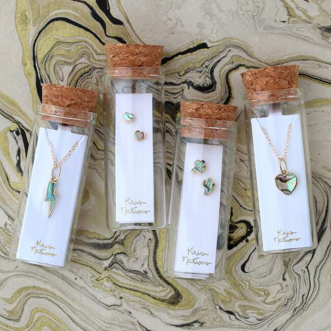 Abalone Heart Charm Necklace, Gold - Necklaces - 6