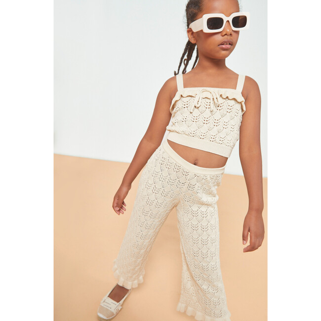 Rita Cotton Openwork Pant, Cream