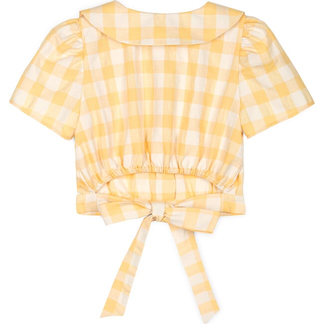 Isabelle Vichy Top, Yellow - Blouses - 1