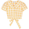 Isabelle Vichy Top, Yellow - Blouses - 2 - thumbnail