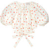 Adeline Muslin Flower Top, Cream & Coral - Blouses - 2 - thumbnail